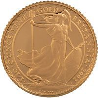 2002 Britannia Tenth Ounce Gold Proof Coin Error Portrait Mule Thumbnail