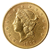 1889 USA Double Eagle Obverse Thumbnail