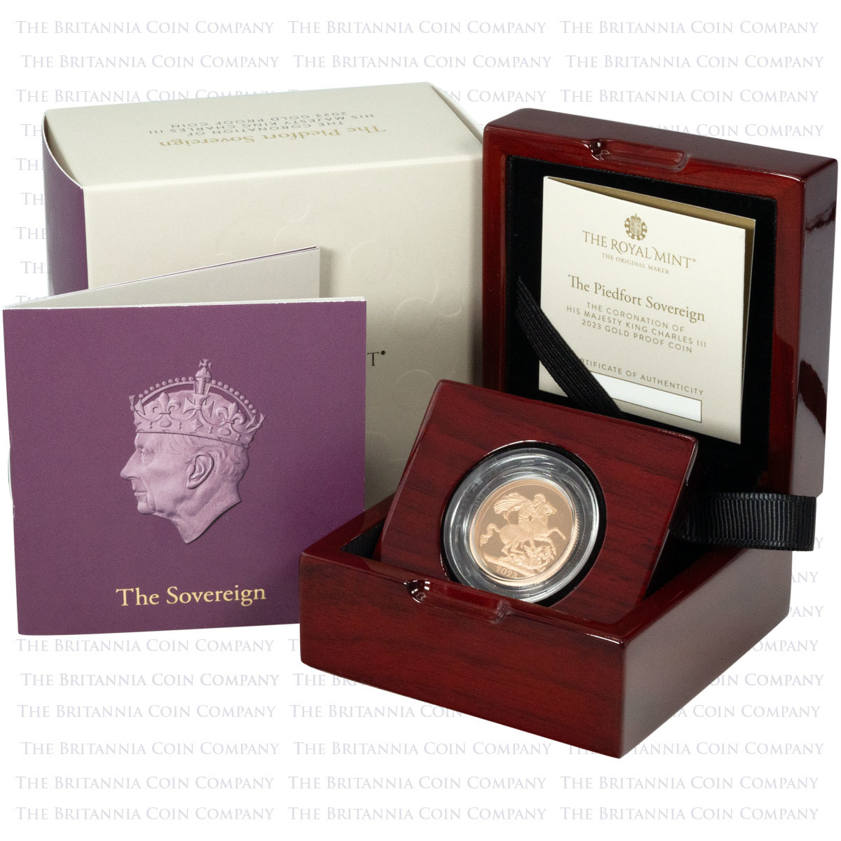 CSV23PF 2023 King Charles III Piedfort Gold Proof Sovereign Coronation Boxed