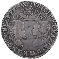 1554 Philip II And Mary I Hammered Silver Sixpence Coin Full Titles Thumbnail
