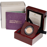 MSV22PF 2022 Charles III Piedfort Gold Proof Sovereign Queen Elizabeth II Memorial Coin Thumbnail