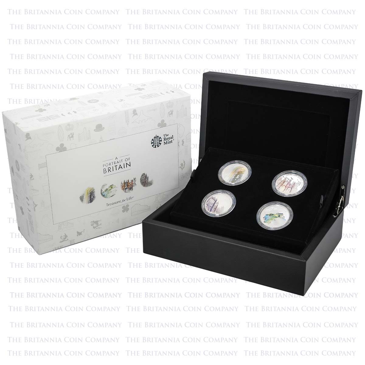UK17POBS 2017 Portrait Of Britain £5 Crown Silver Proof Set Boxed