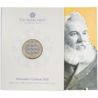 UK22ABBU 2022 Alexander Graham Bell Two Pound Brilliant Uncirculated Coin In Folder Thumbnail