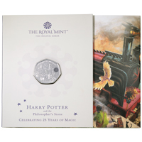 UK22HEBU 2022 Harry Potter Hogwarts Express Fifty Pence Brilliant Uncirculated Coin In Folder Thumbnail