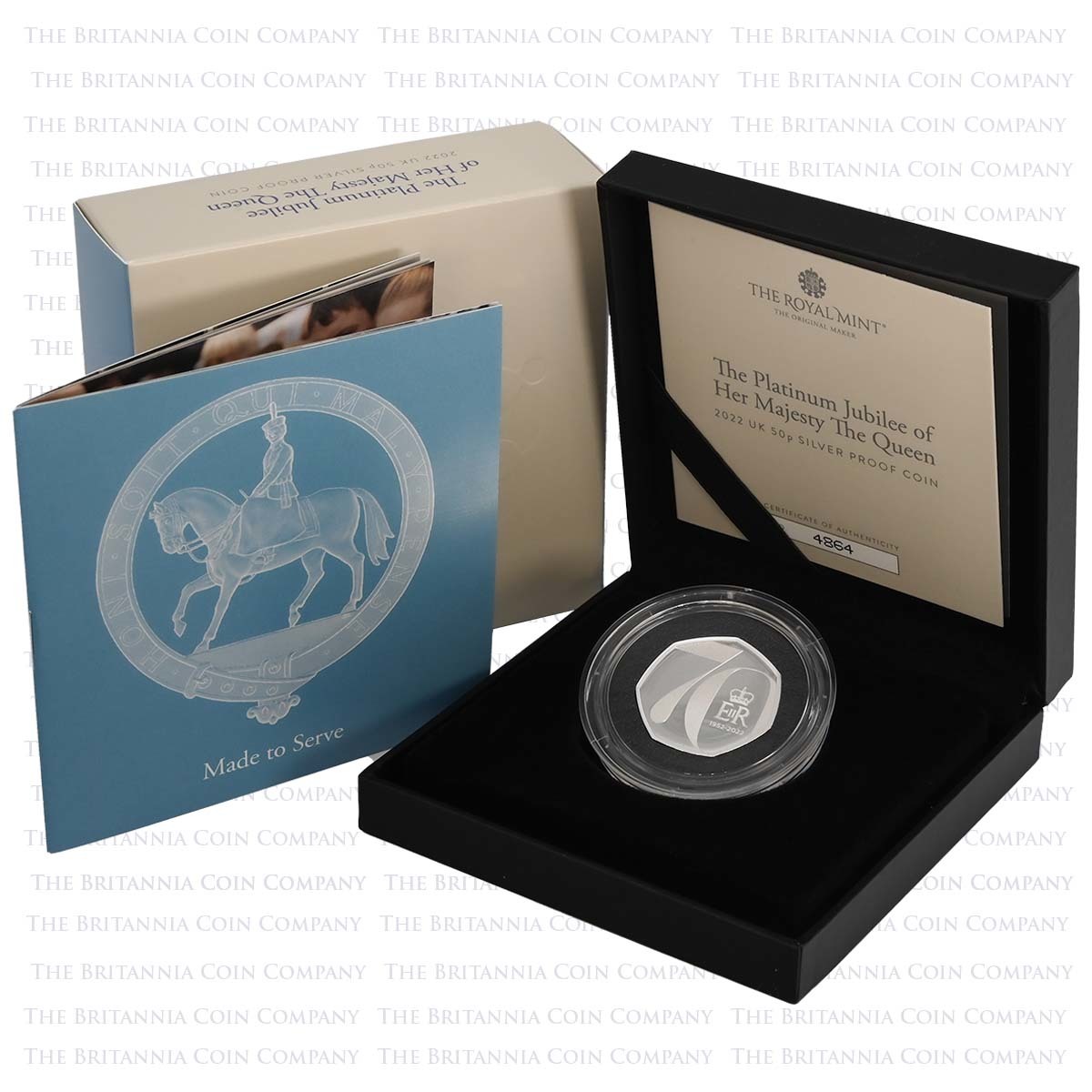 UK22P50S 2022 Platinum Jubilee 50p Silver Proof Boxed