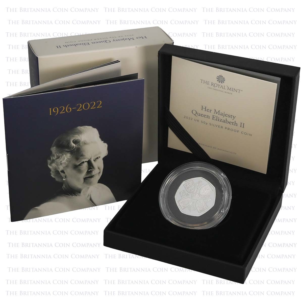 UK22Q50S 2022 Elizabeth II Memorial 50p Silver Proof Coin Bpxed