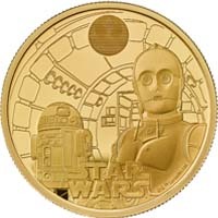 Uk23R2GP 2023 Star Wars R2-D2 And C-3PO One Ounce Gold Proof Coin Thumbnail
